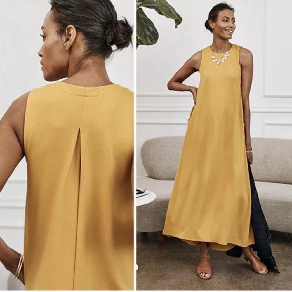 Elegant‎ Mustard Sleeveless Maxi Dress